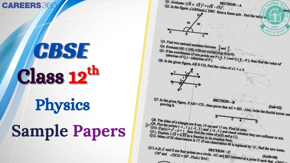 CBSE Class 12 Physics Sample Paper 2024-25 Out! Download 12th Physics SQP and MS PDF